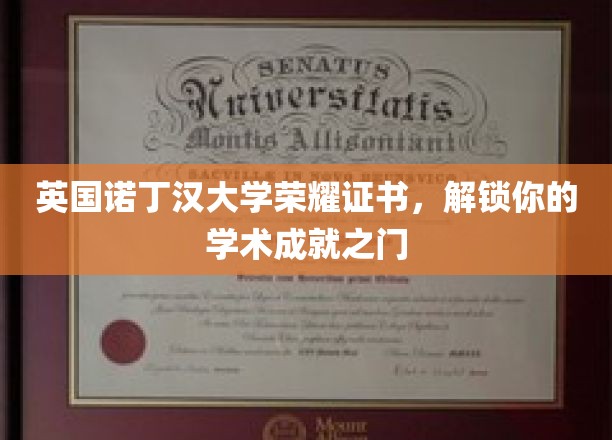 诺丁汉大学荣耀证书，开启学术成就新篇章