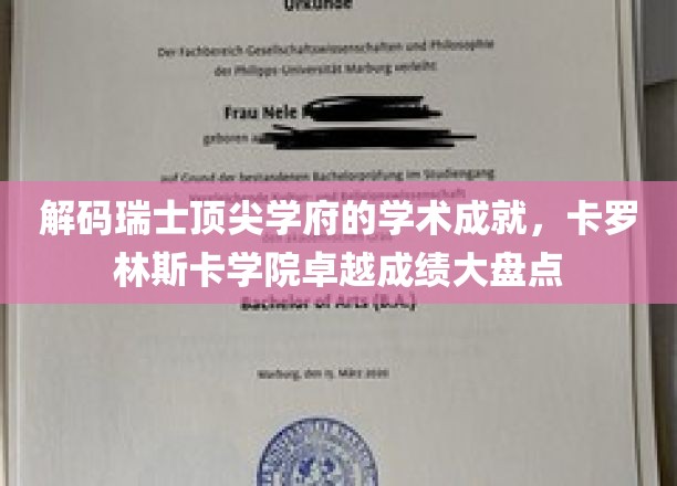解码瑞典顶尖学府的学术成就，卡罗林斯卡学院卓越成绩大盘点