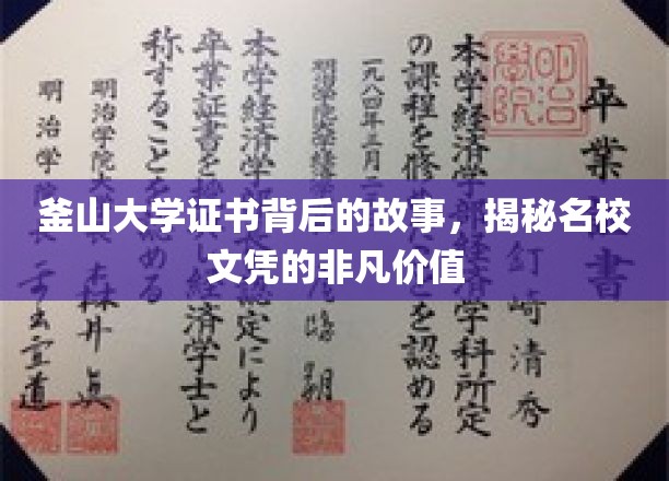 釜山大学证书背后的传奇，探寻名校文凭的无尽魅力