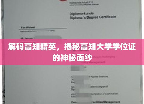 解码高知精英，揭秘高知大学学位证的神秘面纱