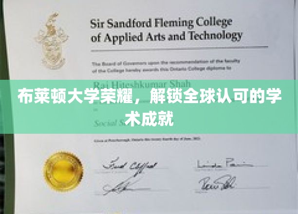 布莱顿大学荣耀，解锁全球认可的学术成就