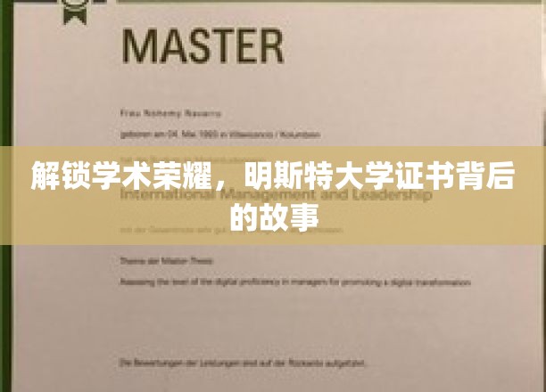 揭开明斯特大学证书的荣耀密码，探寻学术巅峰之旅