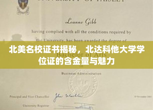 北美名校证书揭秘，北达科他大学学位证的含金量与魅力