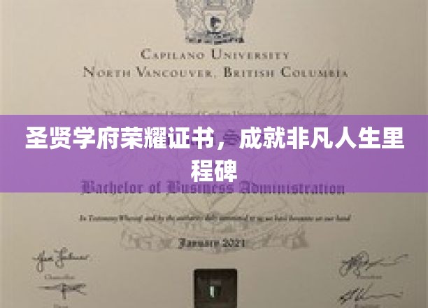 圣贤学府荣耀证书，成就非凡人生里程碑