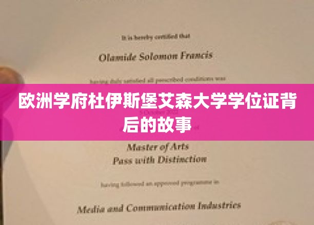 欧洲学府杜伊斯堡艾森大学学位证背后的故事