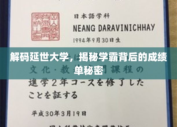 解码延世大学，揭示学霸背后的成绩单奥秘