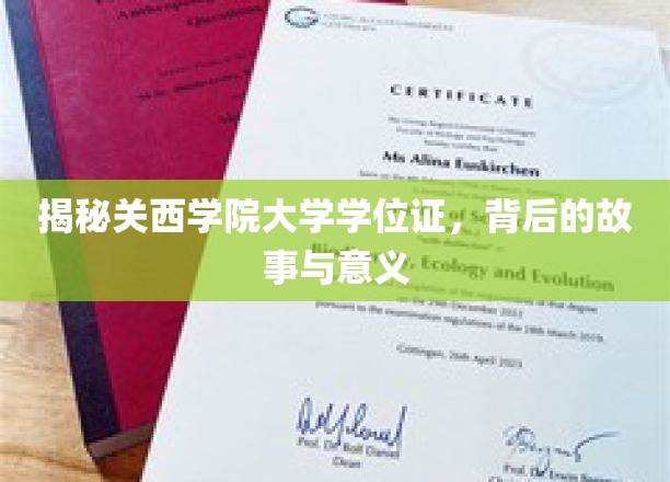 揭秘关西学院大学学位证，背后的故事与意义