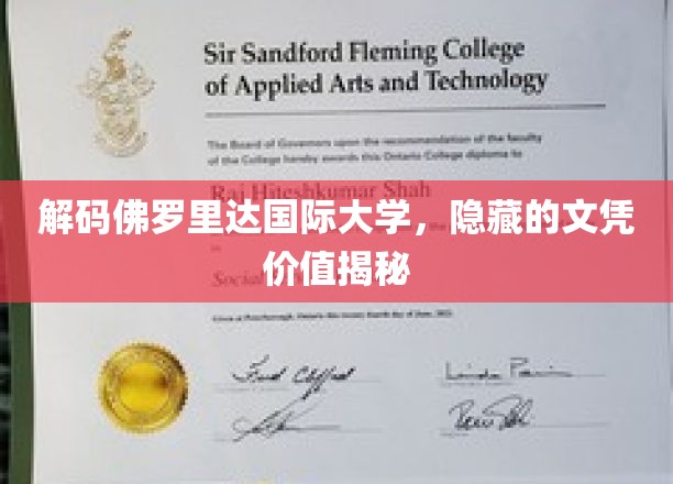 佛罗里达国际大学文凭内藏潜力，深度解析教育价值新篇章
