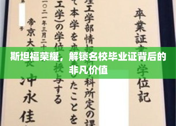 斯坦福荣耀，揭开名校毕业证背后的非凡价值