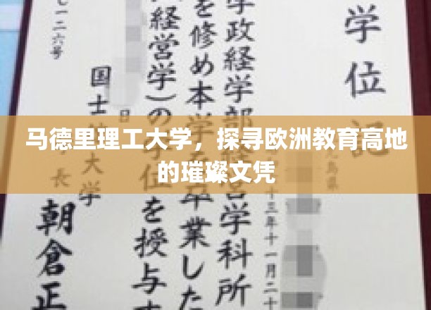 马德里理工大学，欧洲教育明珠，揭秘璀璨文凭背后的实力与魅力