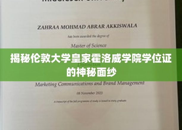 伦敦皇家霍洛威学院学位证书，探寻其背后的非凡奥秘