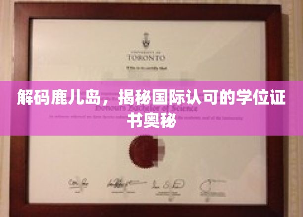 探寻鹿儿岛学位证书背后的国际认可魅力