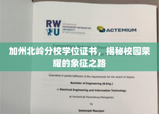 加州北岭荣耀，探索学位证书背后的校园传奇