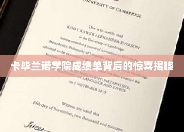 揭开卡毕兰诺学院成绩单中的隐藏宝藏
