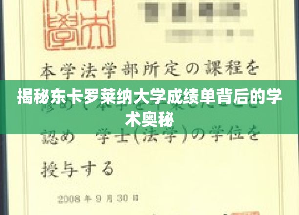 揭开东卡罗莱纳大学成绩单背后的学术奥秘