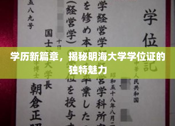 解码明海大学学位证的非凡风采