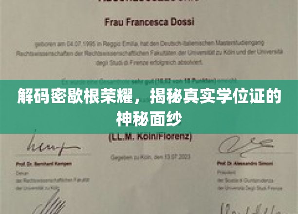解码密歇根荣耀，一探究竟学位证的神秘面纱
