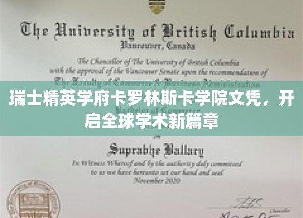 瑞士精英学府卡罗林斯卡学院文凭，开启全球学术新篇章