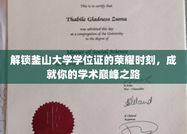 釜山大学学位证闪耀之旅，开启你的学术巅峰征程