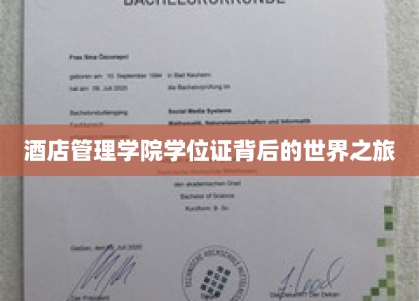 酒店管理学院学位证背后的世界之旅