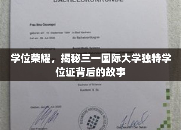 学位荣耀，揭秘三一国际大学独特学位证背后的故事