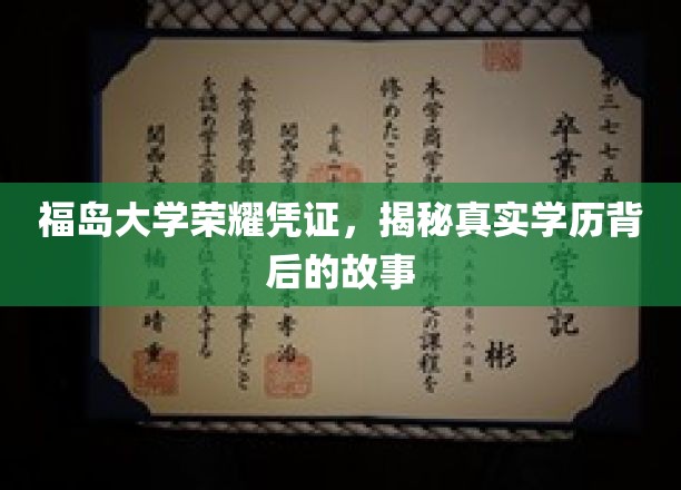 福岛大学证书揭秘，探寻学历背后的荣耀与真相