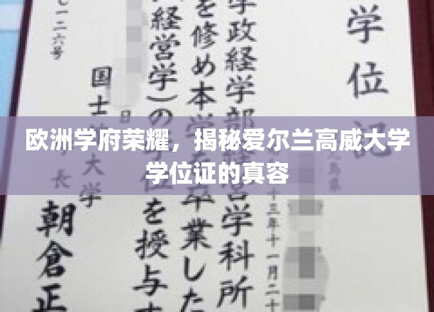 探索爱尔兰高威大学学位证的神秘面纱，欧洲教育瑰宝的认证风采