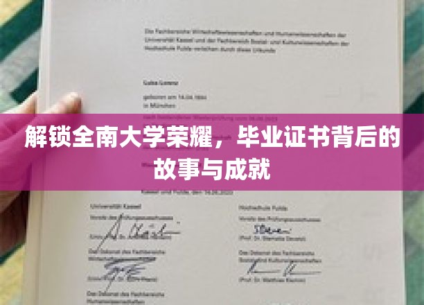 解锁全南大学荣耀，毕业证书背后的故事与成就