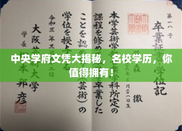 中央学府文凭大揭秘，名校学历，你值得拥有！