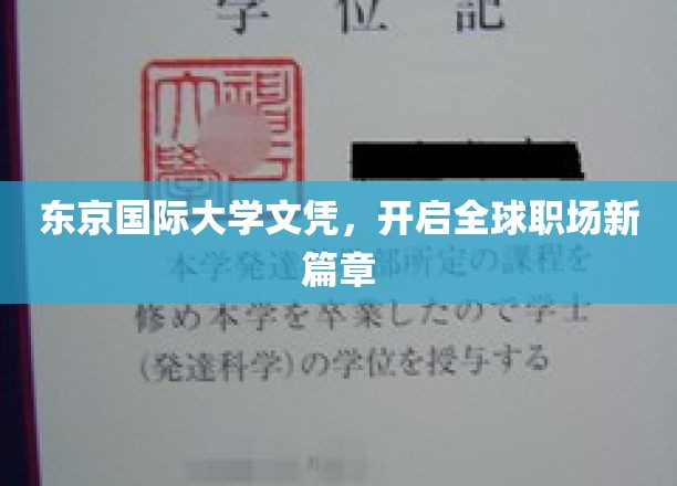 东京国际大学文凭，助你跨越国界，职场新天地无限可能