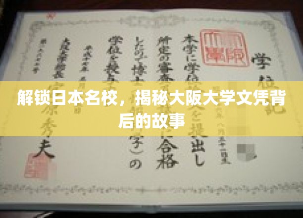 解锁日本名校，揭秘大阪大学文凭背后的故事
