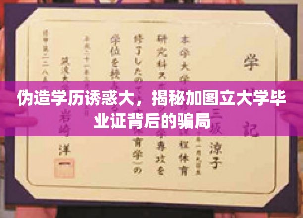 学历伪造陷阱重重，揭秘加图立大学假证背后的真实面目