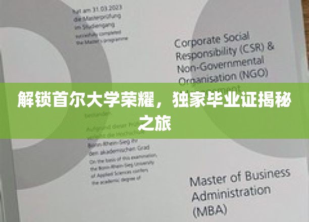 解锁首尔大学荣耀，独家毕业证揭秘之旅