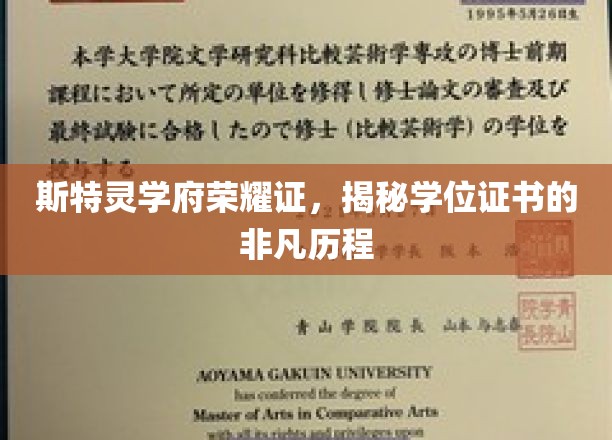 斯特灵学府荣耀见证，学位证书背后的非凡之旅