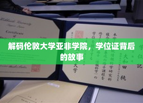 探秘伦敦大学亚非学院，学位证背后的传奇历程