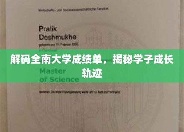 解码全南大学成绩单，揭秘学子成长轨迹