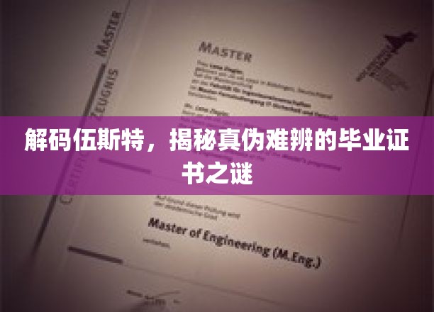 伍斯特大学证书迷踪，探寻学历认证背后的真相