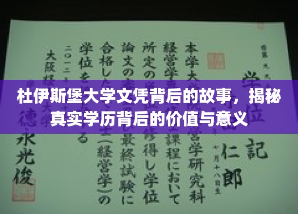 杜伊斯堡大学文凭背后的故事，揭秘真实学历背后的价值与意义