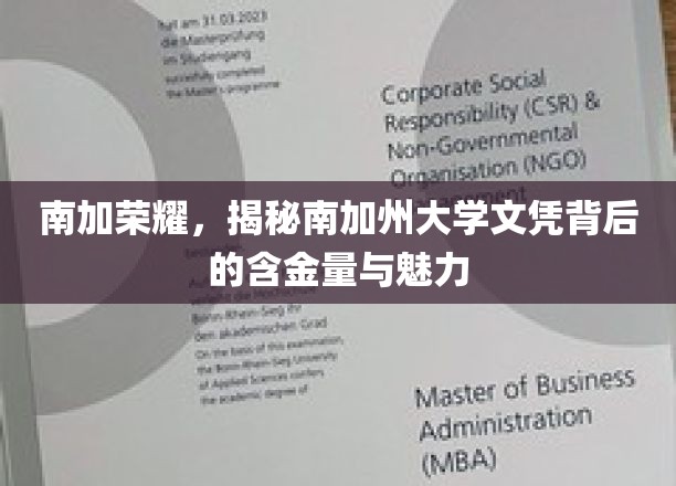 南加州大学文凭，探寻名校光环下的价值与风采