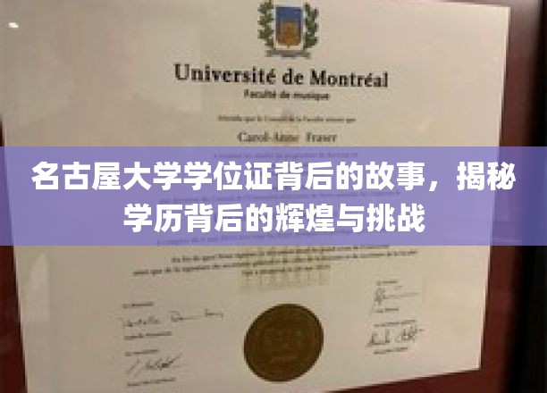 名古屋大学学位证背后的故事，揭秘学历背后的辉煌与挑战