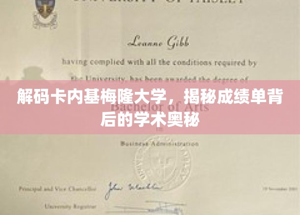 探索卡内基梅隆大学成绩单，探寻学术精英的秘密通道