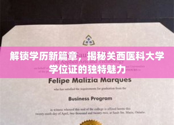探秘关西医科大学，学位证背后的非凡价值与独特风采