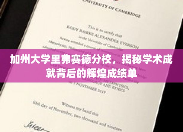加州大学里弗赛德分校，揭秘学术成就背后的辉煌成绩单