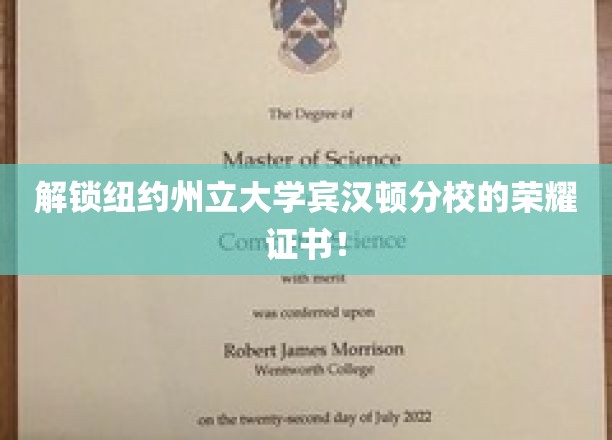 纽约州立大学宾汉顿分校荣耀证书，解锁无限可能！