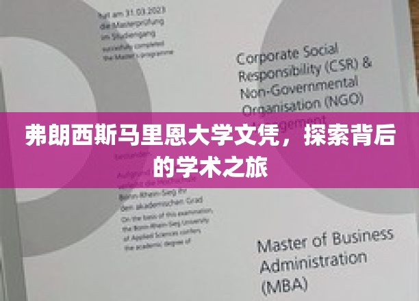 弗朗西斯马里恩大学文凭，探索背后的学术之旅