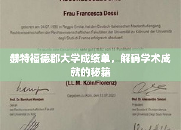 解码学术荣耀，赫特福德郡大学成绩单背后的秘密钥匙