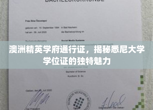 澳洲精英学府通行证，揭秘悉尼大学学位证的独特魅力