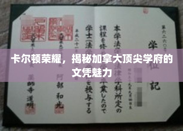 加拿大名校光环，卡尔顿荣耀背后的文凭传奇