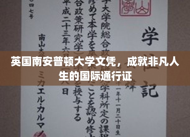 南安普顿荣耀，国际舞台上的英国文凭通行证