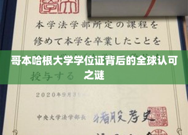 哥本哈根大学学位证背后的全球认可之谜
